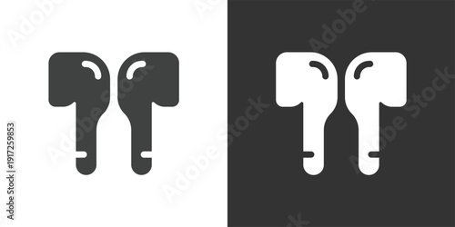 Wireless Earbuds icon. Solid glyph series icon