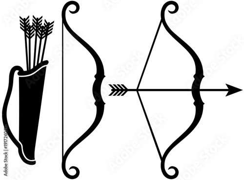 Medieval Archery Equipment Vector Pack Set