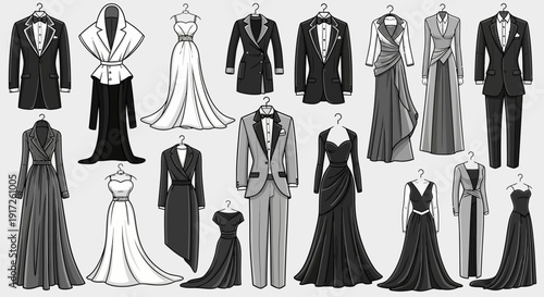 Elegant Evening Wear - A Collection of Formal Attire.