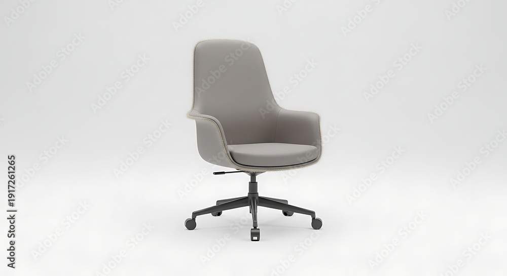 Obraz premium Modern gray office chair with fivestar base and adjustable height for contemporary workspace design