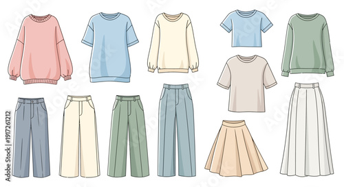 Fashionable Outfit Collection - Stylish Tops and Bottoms for Women.