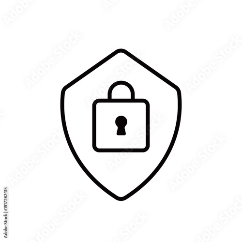 ベクターグラフィック | 安全性を象徴するシールドとロックのシンボルマーク | 情報セキュリティ素材