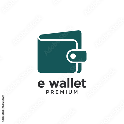 A green minimalist wallet with e wallet text below