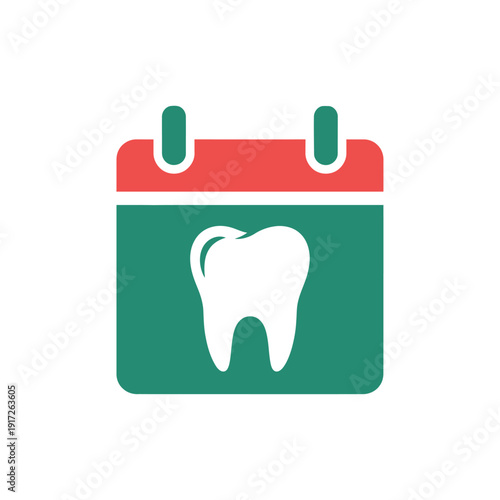 A green and red calendar icon displays a white tooth on its page.