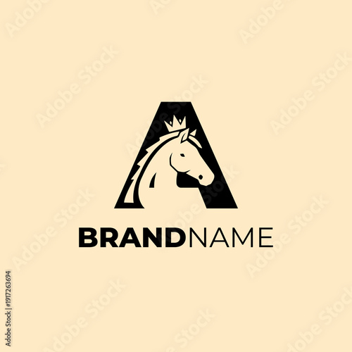 initials A horse logo 