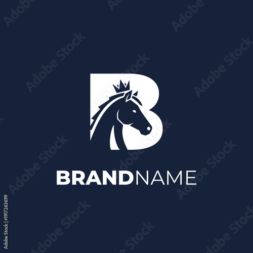 initials B horse logo 