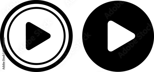 Modern play buttons for video and audio content