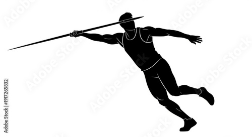 Athlete in motion throwing javelin dynamic sports silhouette athletic competition