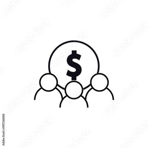Finance Team Money Outline Business Icon