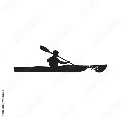 Person kayaking on water with paddle in hand in a canoe