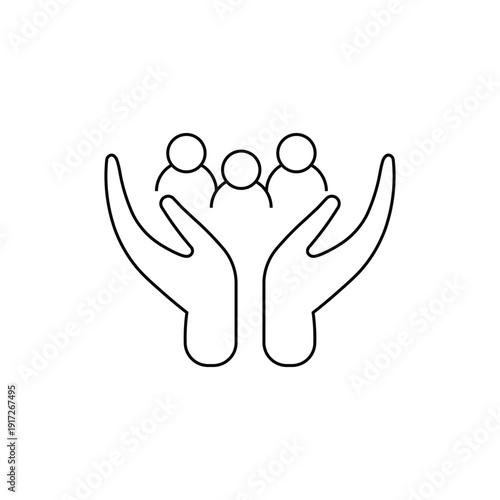 Helping Hands Community Outline Charity Icon
