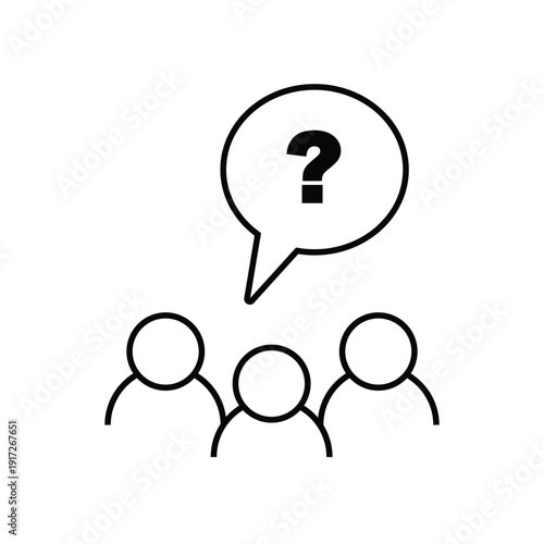 Group Question Bubble Outline Discussion Icon