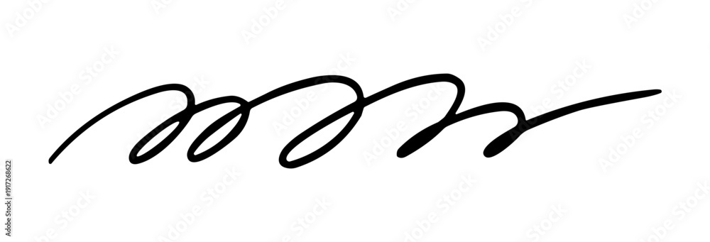 Fototapeta premium Hand drawn scribble underline with simple artistic squiggly line element for design