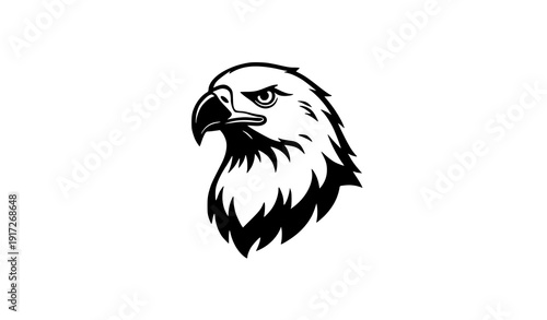 Minimalist Eagle Head Silhouette Vector Illustration for Home Decor Apparel and Clipart