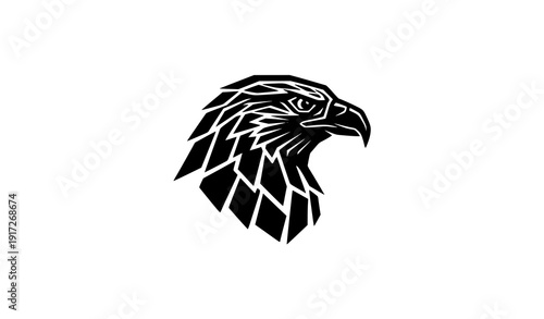 Geometric Eagle Head Silhouette Vector Design for Modern Logos Streetwear and Prints
