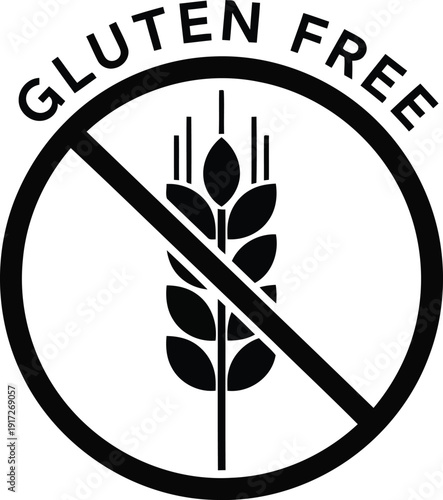 Gluten Free Symbol Icon for Healthy Diet and Food Product Labels