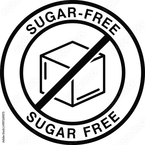 Sugar-Free Icon Design for Healthy Lifestyle and Diet Choices