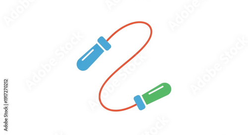 Colorful earplugs connected by red cord on white background