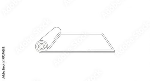 Yoga mat rolled out on floor for exercise and stretching