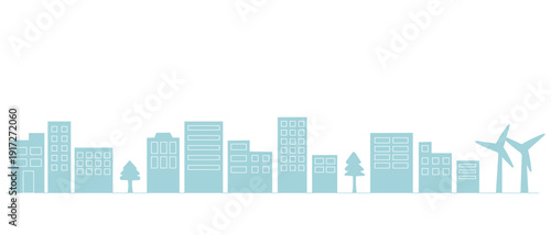 使いやすい水色の都市の風景