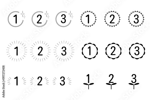 Obraz na plátně シンプル・数字箇条書き、アイコンセット