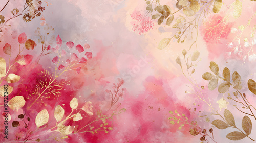 Pastel-Colored Flower Watercolor Illustration Background