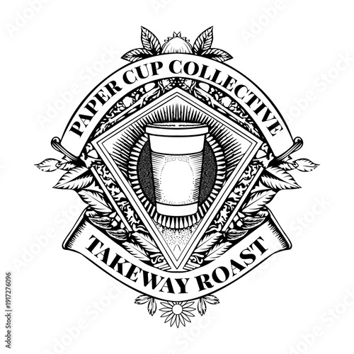 A vintage style illustration showing espresso beans

