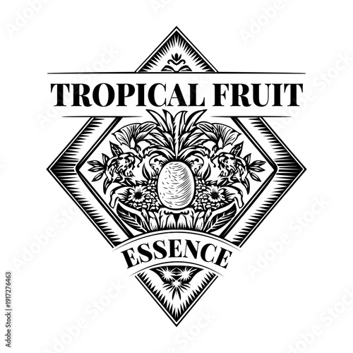 A vintage style illustration showing espresso beans

