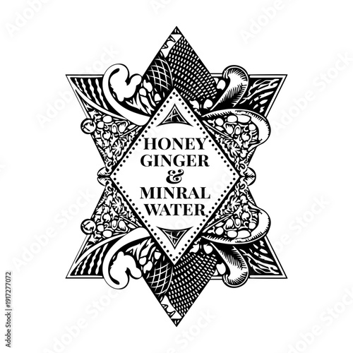 A vintage style illustration showing espresso beans

