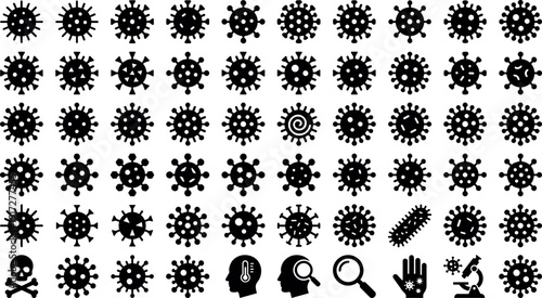 Featuring Coronavirus Pathogens Microbes Infections Microscope Research Disease Prevention and Healthcare Healthcare Symbols for Professional Scientific Presentations