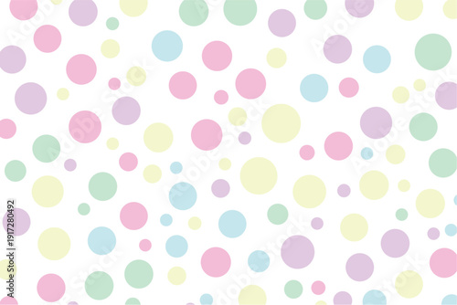 パステルカラーの水玉の背景イラスト