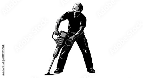 Man Operating Hedge Trimmer Machine.