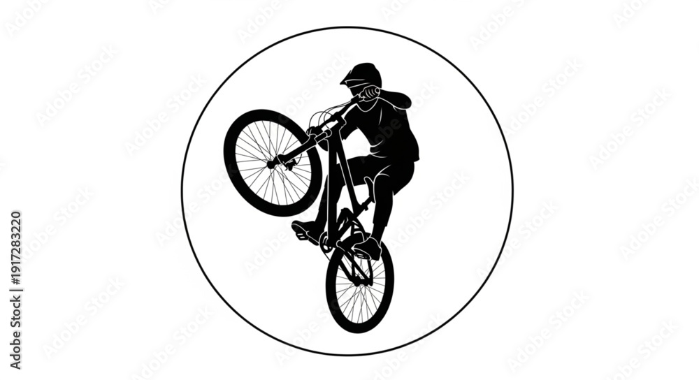 Fototapeta premium Man Performing Bicycle Stunt Jump.