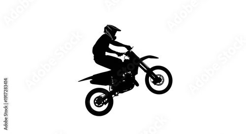 Man Riding Dirt Bike Silhouette.