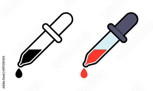 Vector Eye Dropper Flat Design Illustration
