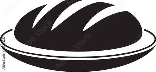 Bread on plate vector illustration isolated on transparent background
