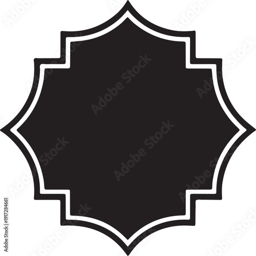 Ornate islamic frame silhouette with decorative star shape borders for ramadan kareem greeting