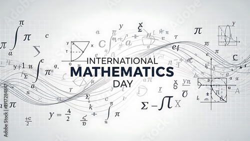 Celebrating International Mathematics Day with mathematical formulas and symbols