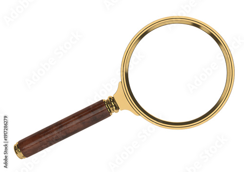  magnifying glass with wooden handle transparent background.