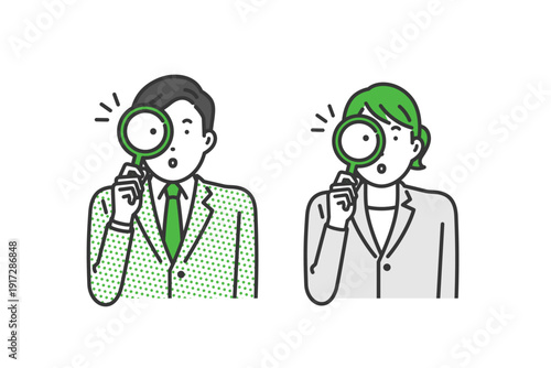 分析,スーツ男女