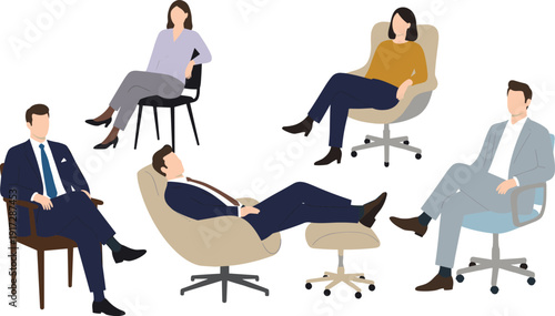 Business meeting, office chairs, group discussion, teamwork collaboration, casual conversation, professional session, workplace diversity, seated 