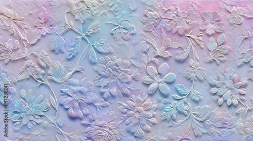 Pastel-Colored Floral Pattern Wallpaper
