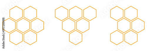 Honeycomb icon set. Honeycomb or hexagon pattern. Honeycomb icon element Illustration. Trendy Symbol for Design.