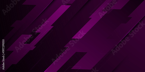 Abstract futuristic dark purple background. Overlap shapes technology pattern with shadow and light pattern design.