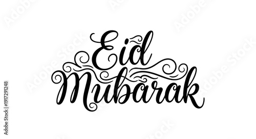 Eid mubarak greeting card with elegant design