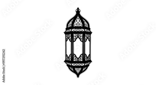 A black and white image of a lantern