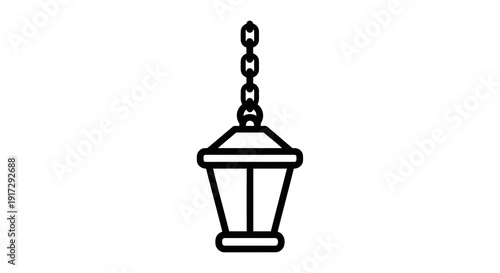 A simple hanging lantern with a chain