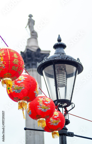 Photos Chinese new year lanterns decorating london trafalgar square