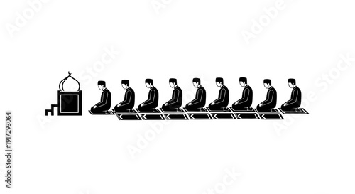 A group of people sitting in a row in prayer