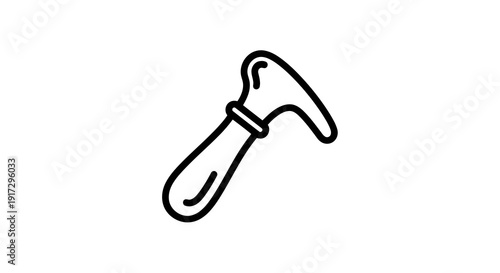 Simple line drawing of a hammer on a white background.